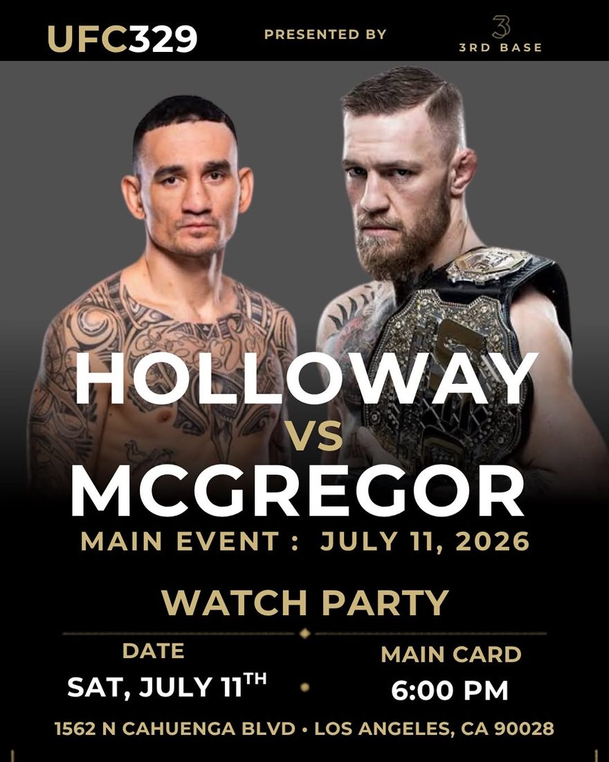 3rd Base Holloway vs McGregor watch party flyer